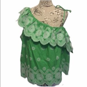 🆕 Crown & Ivy Green One Shoulder Top XXL